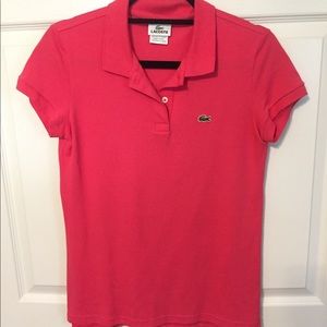 Lacoste polo shirt. Cherry color. New, never worn!